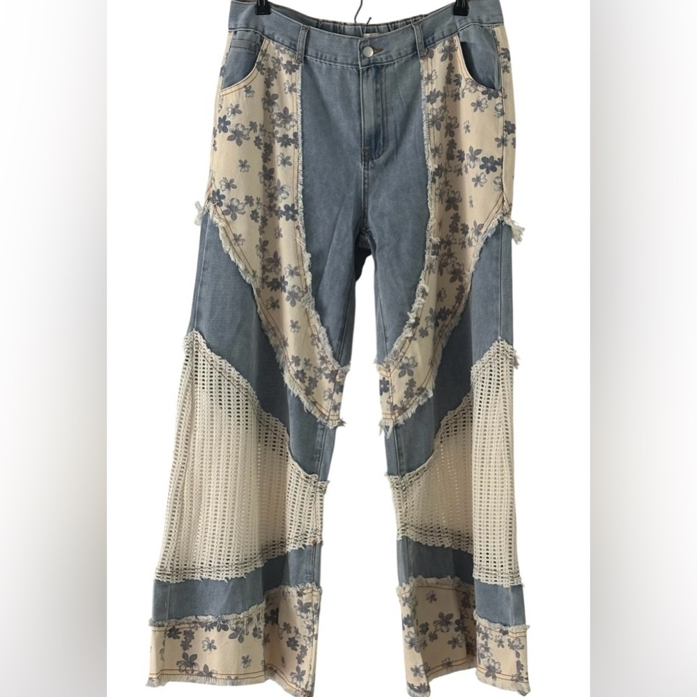 POL Wavy Contrasting Patchwork Jeans - image 9